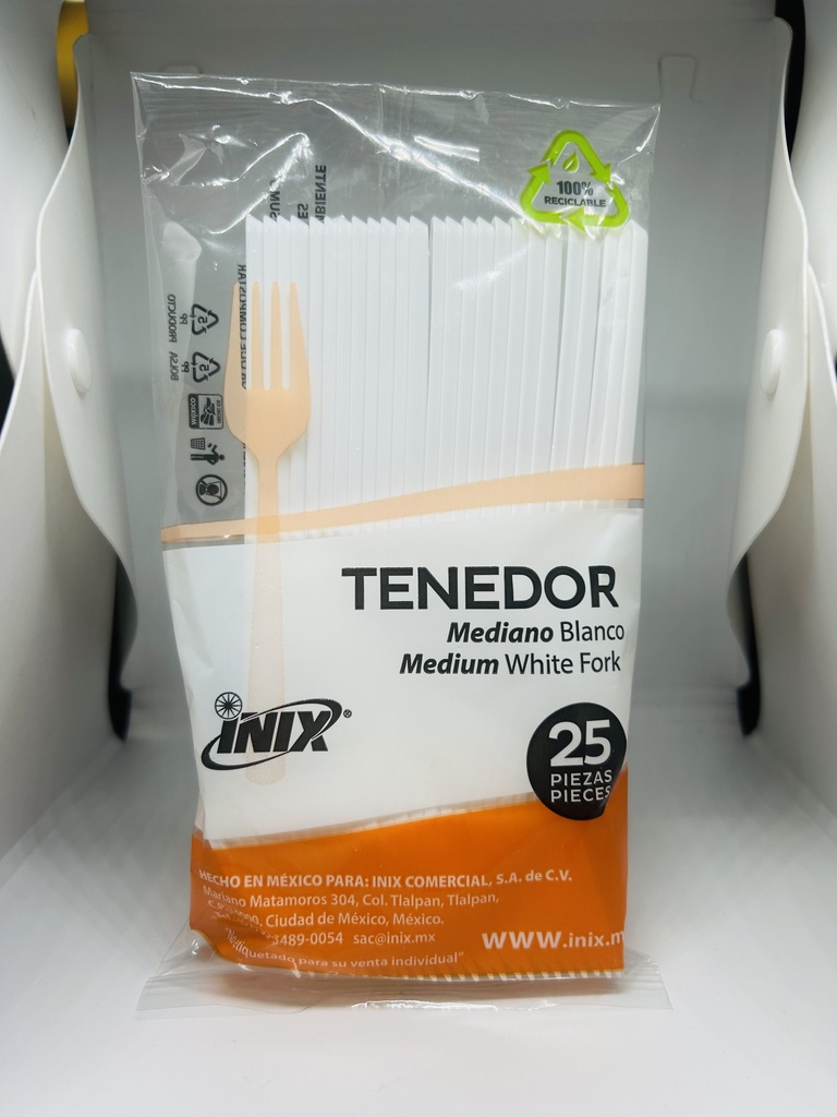 TENEDOR BLANCO INIX 25´S