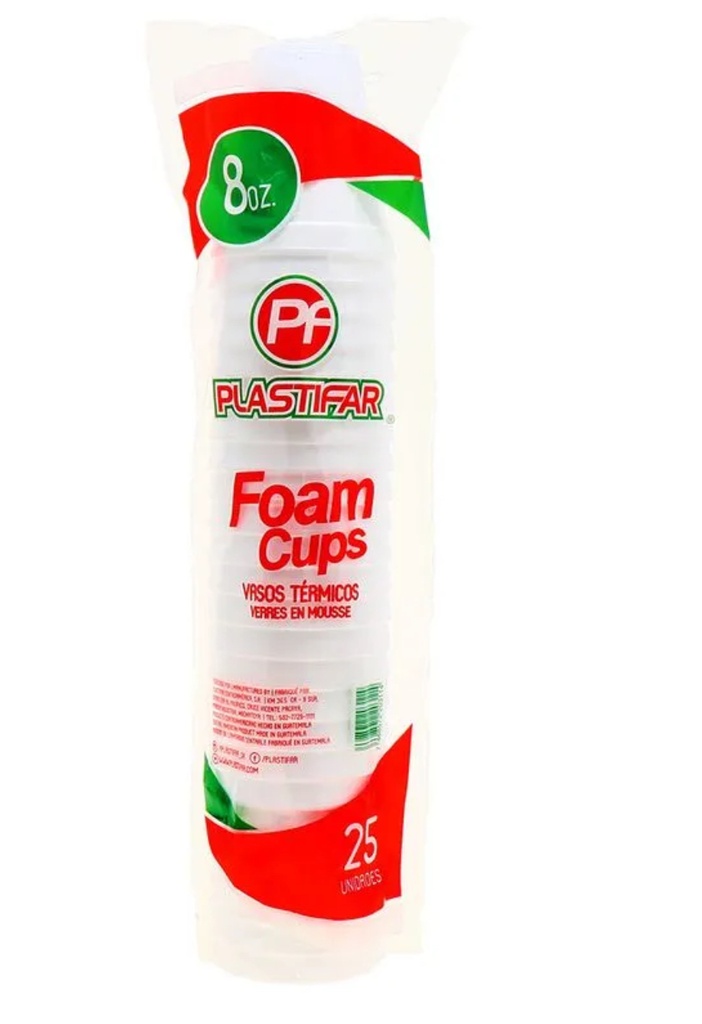 VASO PLASTIFAR 8 OZ DUROPORT 25´S