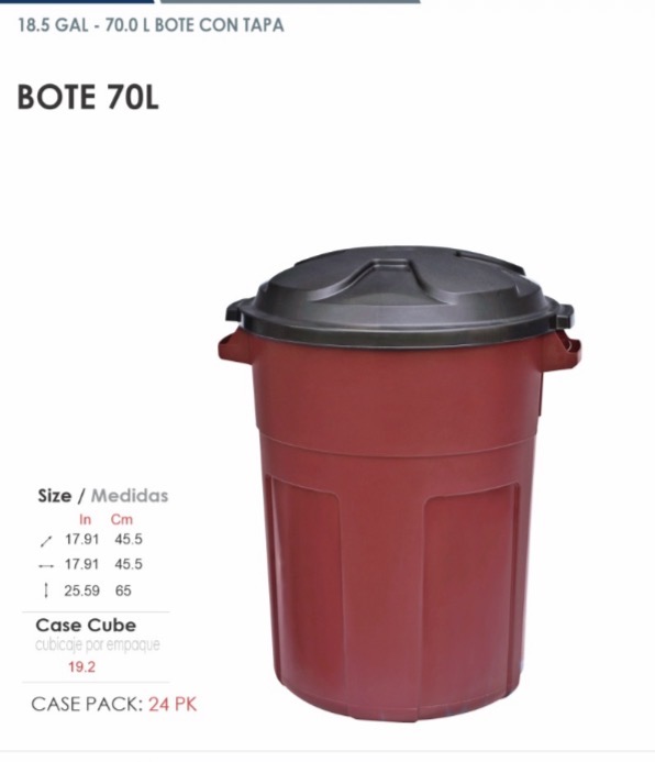 BOTE 70 LITROS C/TAPA