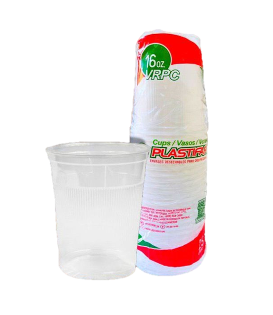 VASO CLARIFICADO 16 ONZ 25´S PLASTIFAR