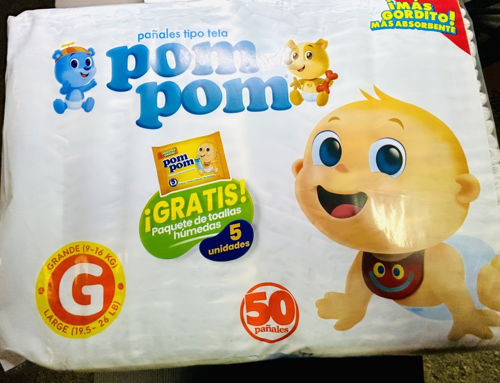 PAÑAL POM POM G/50´S