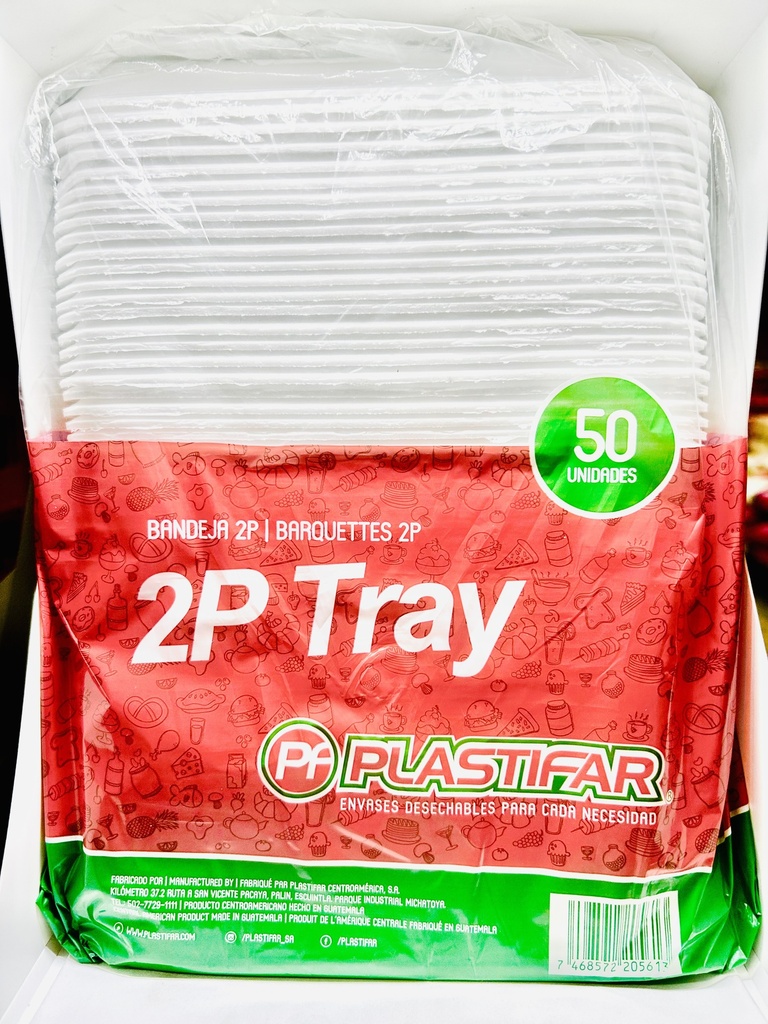 BANDEJA 2P PLASTIFAR 50´S BLANCA